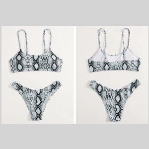 Snakeskin High Cut Bikini Swimsuit
